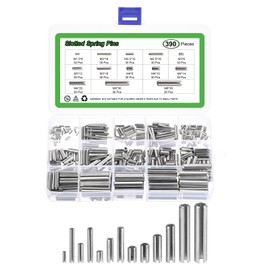 sourcing map 390Pcs Roll Pin Assortment Set 304 Stainless Steel Slotted Spring Pins Split Expansion Pins for Home Improvement Automotive Machine Repair, Silver