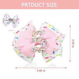 Happy Birthday Bow Hair Clips for Teen Girls 5 Year Old Girl Birthday Party Decorations for Daughter Niece Sweet Hair Bow Pin to 5th Baby Girls Bow Accessories Ornaments