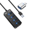 KLAQQED USB Hub 3.0, USB Splitter1 in 4 Out, USB