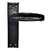 Cast Iron Antique Door Handles Set, Black Lever with Latch