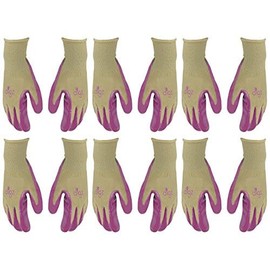 Set of 6 Long Cuff Digz Grip Planter Women's Medium Synthetic Leather Palm All Purpose Work/Garden Gloves - Comfort Fit - (3) 2 Packs