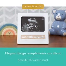 Kate & Milo Baby Sonogram 3D Photo Frame, Our Little Miracle Ultrasound Keepsake Frame, Pregnancy Announcement Idea, Rainbow Baby Nursery Décor, Baby Girl and Baby Boy Gift, White