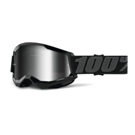 100% Strata 2 Moto/MTB Goggle - Black; Mirror Silver