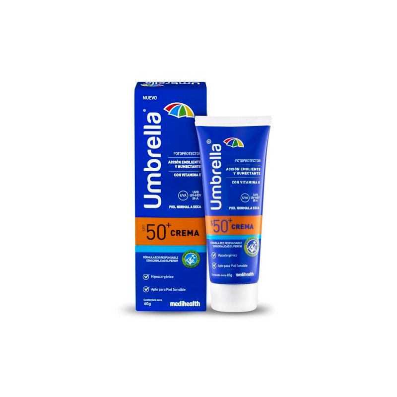 Umbrella Crema Spf Filtro Facial Protector Solar Óxido Zinc Piel