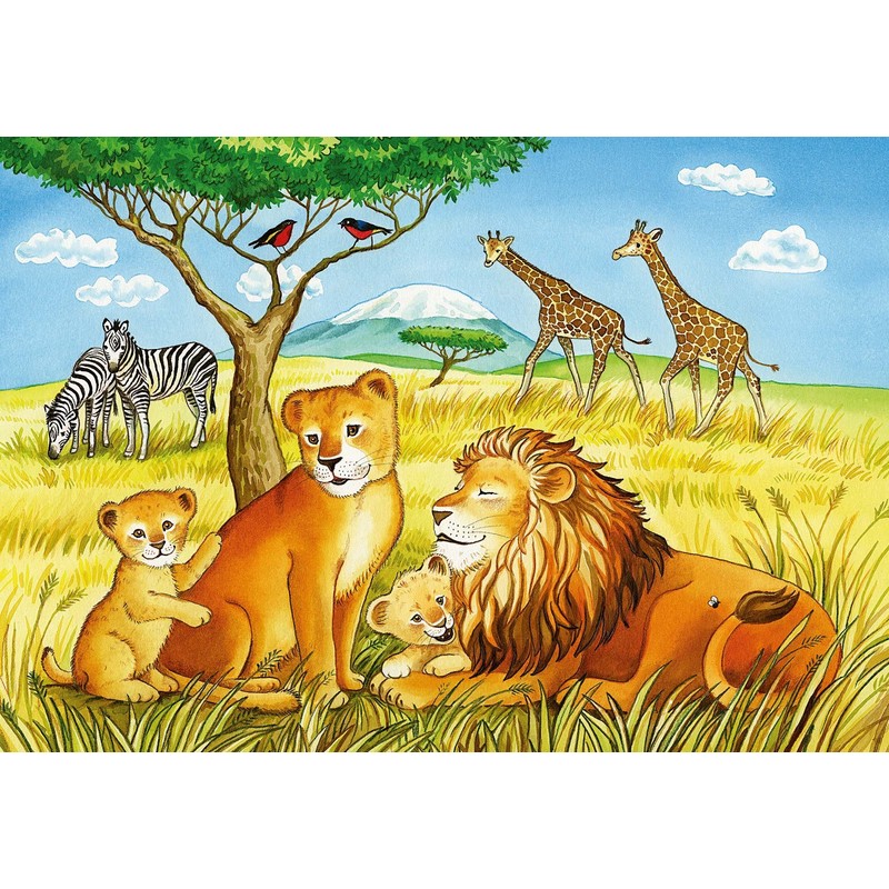 Ravensburger 76062 "Elephant, Lion And Co. Puzzle (2 x 12-Piece)