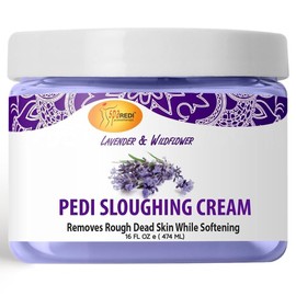 SPA REDI - Foot Cream, Sloughing Lotion, Lavender and Wildflower 16 Oz - Pedicure Massage Foot Care for Dry Cracked Feet, Scrub Gently, Exfoliating, Smooths and Eliminates Buildup of Dead Skin