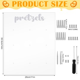 Colingmill Pretzel Holder Display Stand Oktoberfest Acrylic Wall Clear Pretzel Board for Dessert Donut Table Brezn Holder Stand Board Decoration for Oktoberfest, Parties, Bakeries and Bierzelt