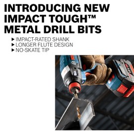 BOSCH BL2643 1-Piece 1/4 In. x 6 In. Extra Length Aircraft Black Oxide Drill Bit for Applications in Light-Gauge Metal, Wood, Plastic