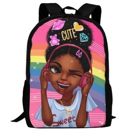 IAGM African Women Backpack Black Girl School Bookbag Daypack For Women Durable