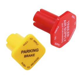 Biyouparts Truck Parking Brake Knob Yellow and Trailer Air Supply Knob Red 5/8" Threaded MV-3 Dash Valve Control Compatible with Bendix Peterbilt Kenworth Volvo Truck 298818 298817