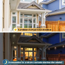 HIDBEA Window Film Daytime Privacy, Reflective One Way Mirror Window Tint for Home, Heat Control UV Blocking, Non-Adhesive Self Static Cling Window Stickers(Silver, 35.4 Inch x 6.5 Feet)