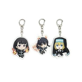 EBTY DREAMS Inc. - Set of 3 Fire Force Enen no Shouboutai Acrylic Keychain Iris, Maki Oze, Tamaki Kotatsu v1