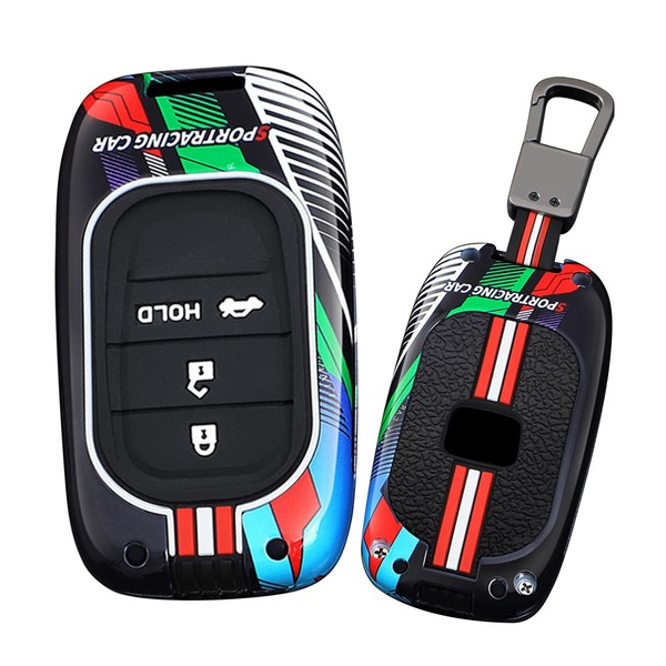 HIBEYO 3 Button Key Fob Cover Compatible with Honda Civic