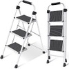 SIMPLI-MAGIC Step Ladder, 3 Step Stool Ergonomic Folding Step Stool