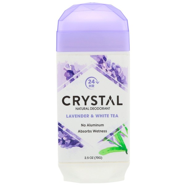 Crystal Deodorant Solid Stick 2.5 Ounce Lavender & White Tea (Pack of 3)