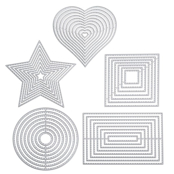 Set of 5 Cutting Dies Geometric Set Cutting Dies Square