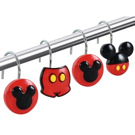 CTOHN 12 Pieces Mouse Shower Curtain Hooks Rings, Mouse Theme Decorative Shower Hooks for Shower Curtain, Stainless Steel Decorative Shower Hangers Rings for Bathroom