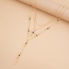 GIGB PBDK Layered Rhinestone Cross Lariat Necklace Set for Women