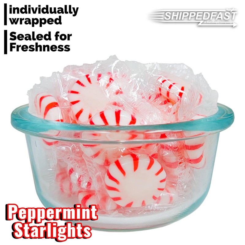 Peppermint Starlights Candy Mints. Real Peppermint Oil Infused Hard Candies,