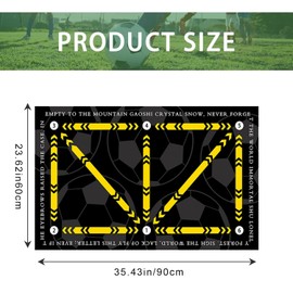Football Training Mat, 60 x 90 cm Football Mat, Football Step, Football Step Training Mat, Football Mat, Ball Control, Gift for Children and Football Lovers (Football Pattern Yellow)