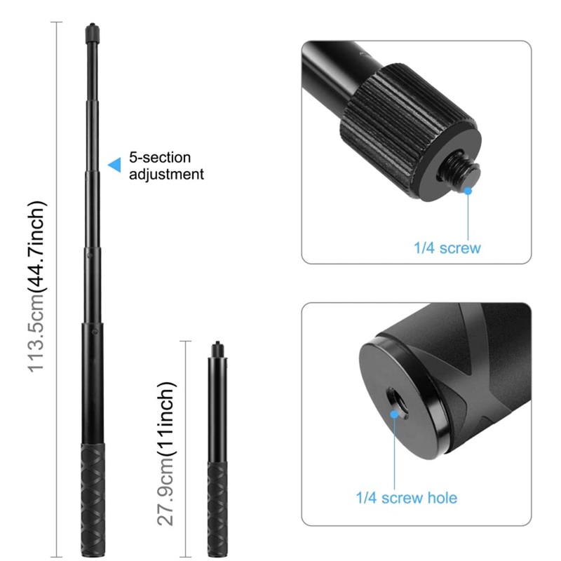 Compatible with Insta360 Selfie Stick Camnoon 113.5cm Motorcycle Motorcycle Selfie