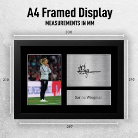 HWC Trading FR A4 Sarina Wiegman Womens England Gifts Printed Signed Autograph Picture for Football Fans and Supporters - A4 Framed