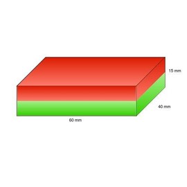 Quadermagnet 60,0 x 40,0 x 15,0 mm Y35 Ferrit - hält 6 kg,Blockmagnet, Magnetblock, Bastelmagnet