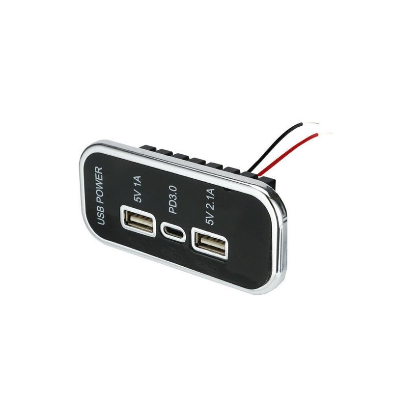 3 Ports 12 V USB Socket, 12 V Car Dual