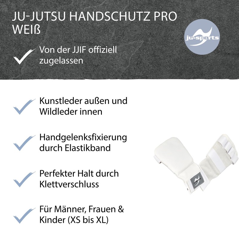 Ju-Sports Pro Ju-Jutsu Gloves Plain White white Size:XS