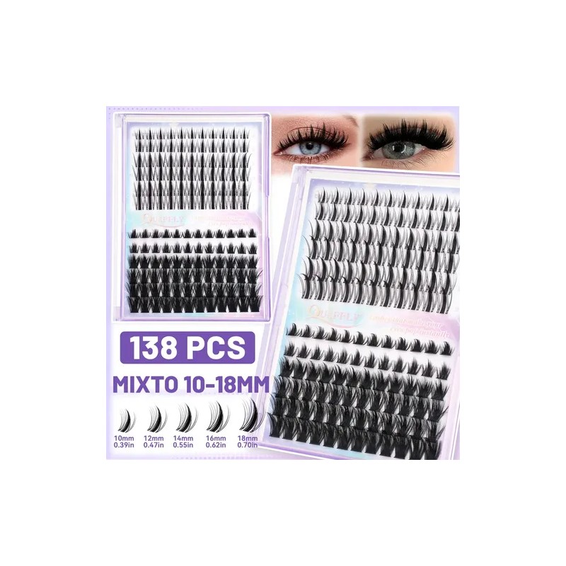 4 Sets De Extensiones De Pestañas De Estilo Natural,10-18mm