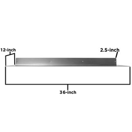 DIY CARTEL Linear Floating Shelf - Forged Raw Blackened Steel - Industrial Heavy Duty Metal Wall Mounted Modern Rustic Shelf - Made in The USA (36-inch x 12-inch)