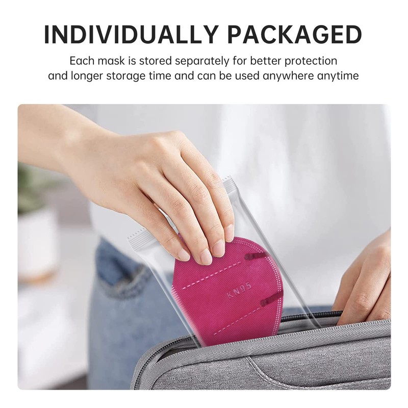 KN95 Red Face Mask 20PCS, 5-Ply Cup Dust Masks Filtration