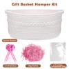 SelfTek Gift Basket Hamper Kit, Rope Basket with Cellophane Bags,