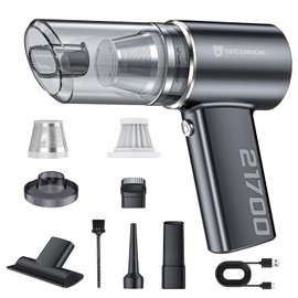 SECURIDE Car Vacuum Cordless Portable with Brushless Motor,16000PA Suction Power, 3-in-1 Compressed Air Duster & Air Blower & Pump Wireless Mini Handheld Cleaner for Home, Car, Pet, Office
