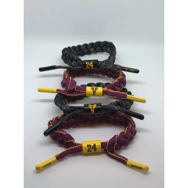 Unbranded 1 (One) Kobe Bryant AKA Black Mamba Braided Shoestring Bracelet 2 To Choose From - Lakers Colors Edition