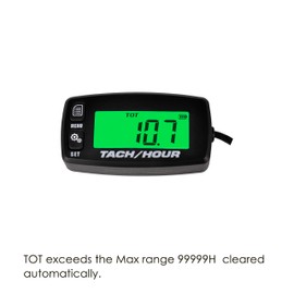 Jayron JR-HM032R Inductive Operating Indicator for Tachometer with Induced Operating Hour Display and Backlight for Marine Engines, Marine Engines, Inboard and Outboard Pumps