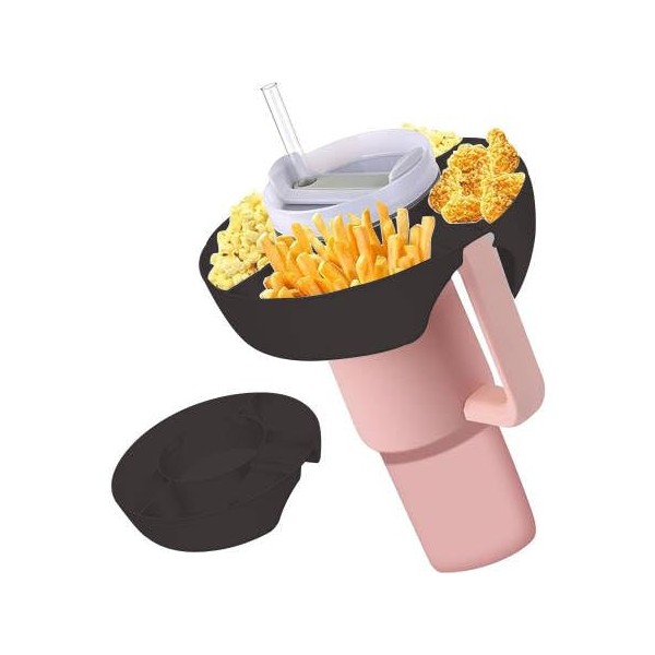 Generisch Snack Box with Handle Drinking Cup (Black)