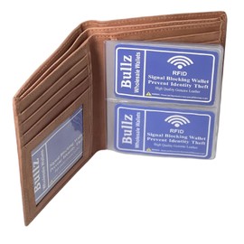 RFID Leather European Bifold Hipster Mens Wallet With Heavy Duty Vinyl Wallet Insert (Hunter)
