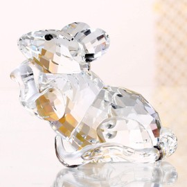 DOJOZ Crystal Mouse Cute Pet Animal Zodiac Home Decoration Present Gift (White)