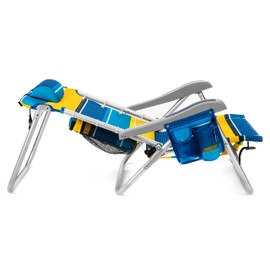 Homevative Cooler+ Folding Backpack Beach Chair with 5 Positions, Towel bar, XL Cooler Pouch, Storage Net, Cup and Phone Holder, Sunshine