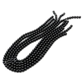 Onyx Round Beads 6mm Length 15.0 inches (38 cm) Black Agate Natural Stone Power Stone Black Material Handmade Parts Craft Handmade