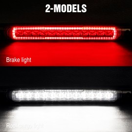 AUTOXBERT Led Third brake light For F150 1997-2003 F250 2000-2002 2005 F150 Heritage 2004 High Mount Cargo light Stop Lamp with Flash Strobe Brake Light Modes & Seal Gaskets (Black Smoke Lens)