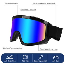 Lievermo Motorcycle Goggles, Dirt Bike Goggles 2 Pack ATV Goggles Riding Goggles Ski Goggles UT Offroad Helmet Goggles UV400