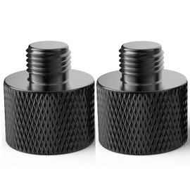 Donuts Mic Stand Adapter 38 Female to 58 Male Screw Adapter Knurled Thread Adapter for Microphone Stand Mount Black