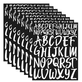 8 Sheets Capital Letter Stickers, 1 Inch 2 Inch Self Adhesive Uppercase Letters Stick On Letters Waterproof Vinyl Alphabet Stickers Decals for Crafts Scrapbook Poster Window Mailbox Car (White)