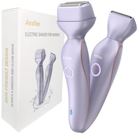 Elektrorasierer und Bikini-Trimmer für Damen, 2-in-1-Damenrasierer für Gesicht, Beine, Arme, Achseln, Bikinizone, Schamhaar und den ganzen Körper, IPX7 Wasserdicht Nass/Trocken, USB-C-Aufladung
