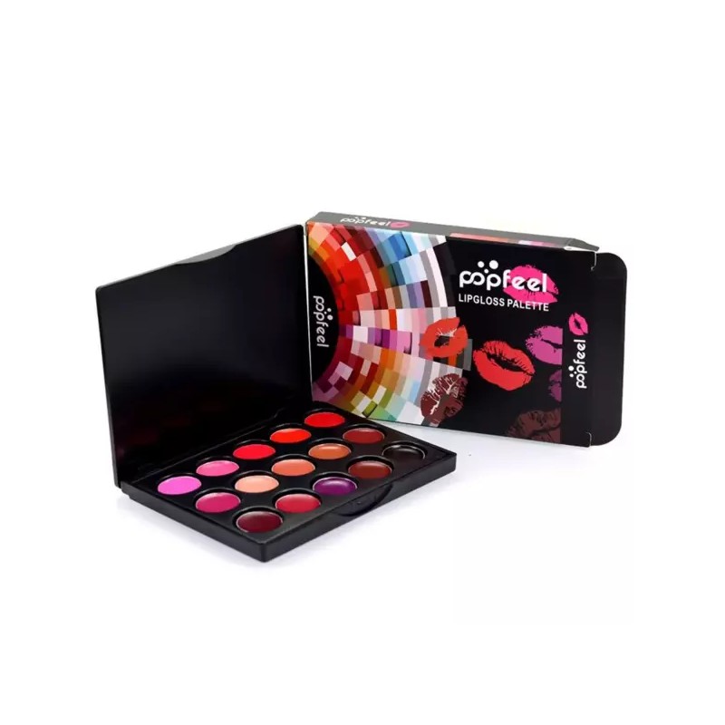 lucyliu04 립글로스 프로페셔널 15 컬러 미니 팔레트 10cm Professional Lip