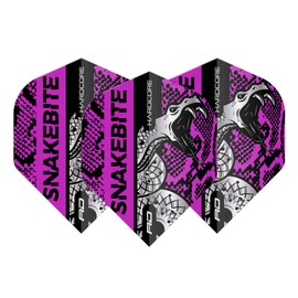 RED DRAGON Snakebite Hardcore Coiled Snakeskin Purple Dart Flights - 3 Sets Per Pack (9 Dart Flights in Total)