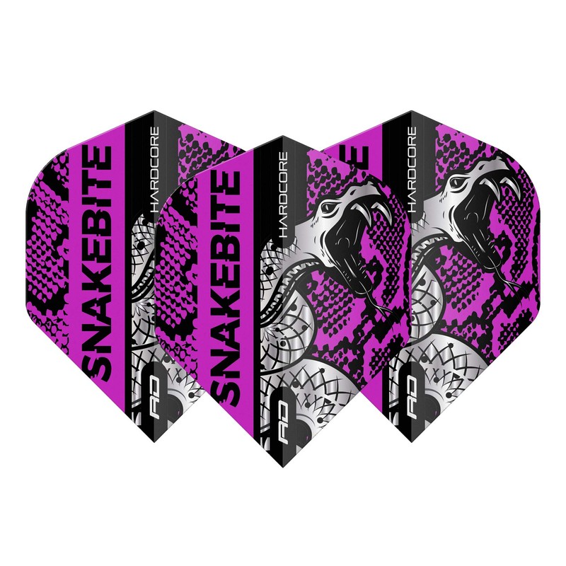 RED DRAGON Snakebite Hardcore Coiled Snakeskin Purple Dart Flights -