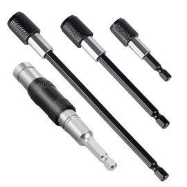 HARY 4 Pack Drill Bit Holder Magnetic Drill Bit Holders,60Mm 100Mm 150Mm Long Drill Bit Holder and Hex Extension Bar Screwdriver Impact Bits Set